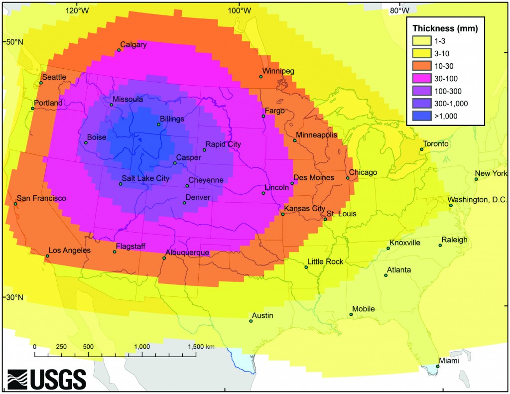 Yellowstone supereruption would send ash across North America