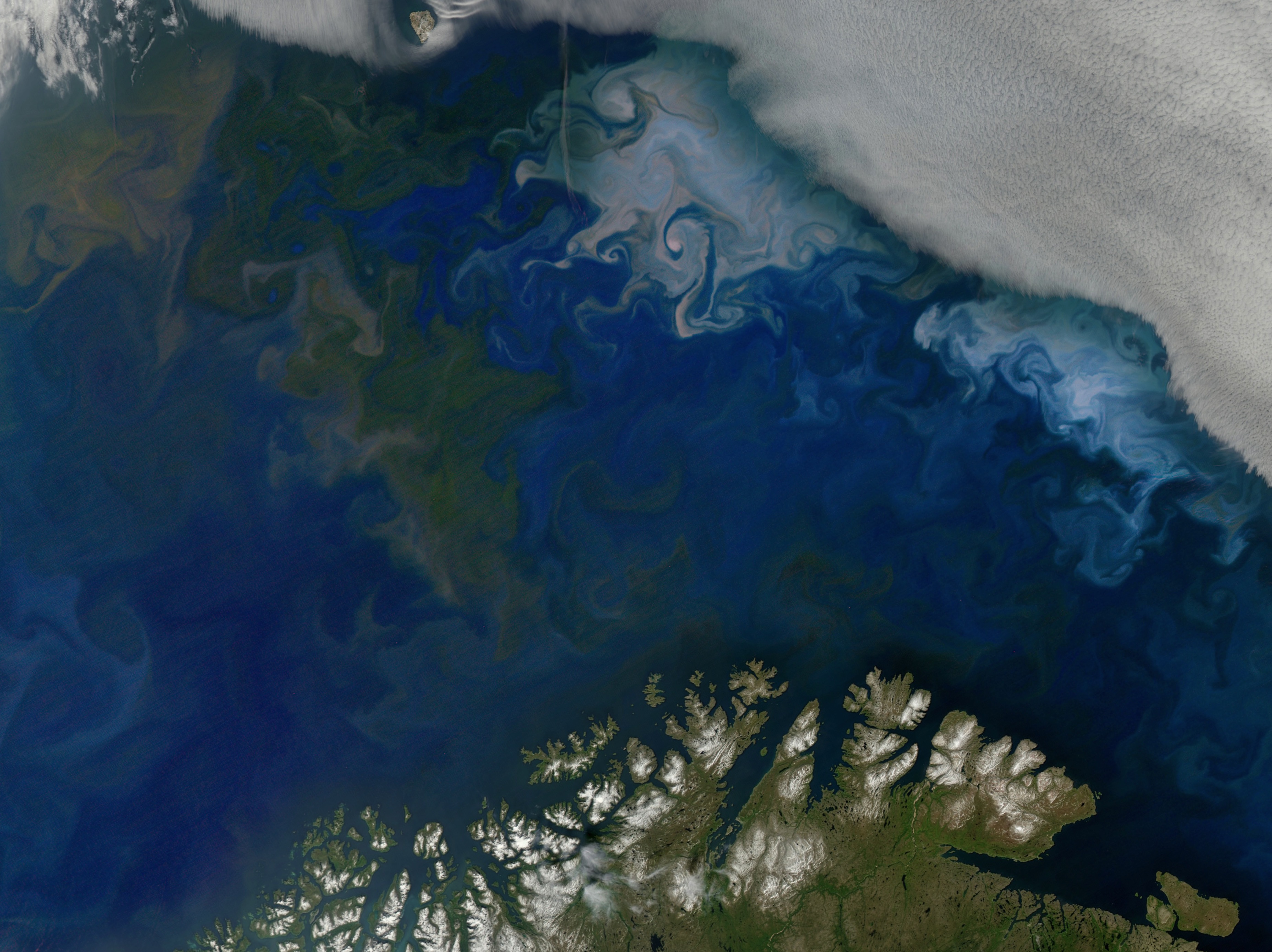 Баренцево море снимок из космоса