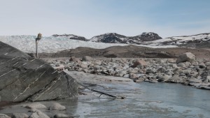The sediment-rich meltwater river originating from Leverett Glacier in southwest Greenland, pictured in June 2012. Not only is Greenland's melting ice sheet adding huge amounts of water to the oceans, it could also be unleashing 400,000 metric tons of phosphorus every year, according to a new study. Credit: Jon Hawkings