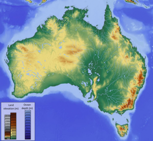 Australia shifts and tilts back and forth by several millimeters each year because of changes to the Earth’s center of mass, according to a new study. Credit: Hans Braxmeier via Wikimedia Commons. 