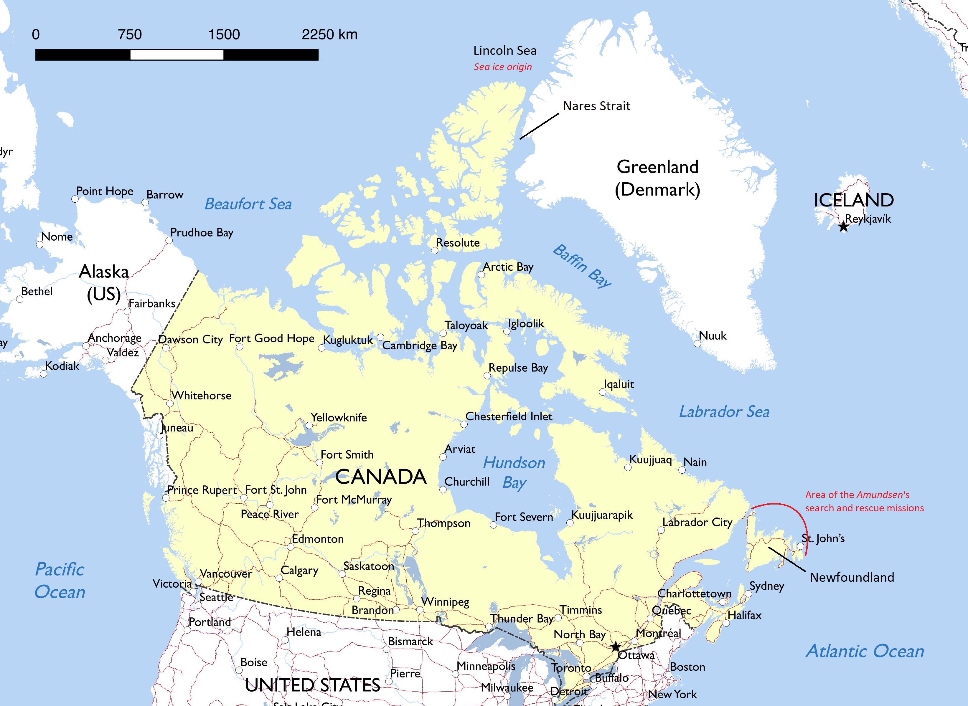 Canada Map With Study Area Labeled 