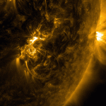 The Sun erupted in class X-9.3 and x-2.2 flares on September 6, 2017, visible to NASA's Solar Dynamics Observatory in extreme ultraviolet (171 angstrom wavelength) light. (GIF) Credit: NASA/GSFC/SDO