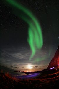 Aurora borealis, the northern lights, seen from Andøya in Norway. Credit: Kjartan Olafsson. 