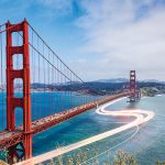 San Francisco and the Golden Gate Bridge.
