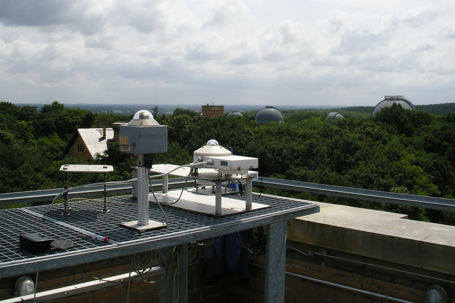 solar radation measuring instruments on a roof