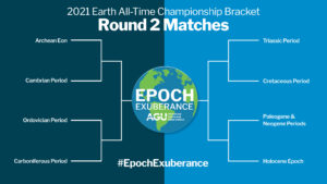 Bracket for Epoch Exuberance tournament of geologic time round 2 matches