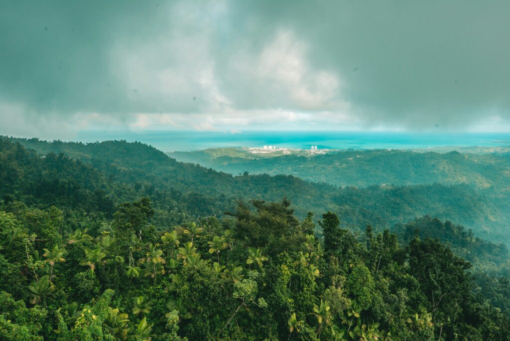 A storm over El Yunque rainforest in Puerto Rico.