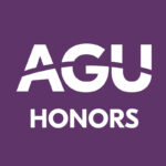 square icon, purple background with white text reading "AGU HONORS"