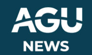 square logo with navy blue background and white text reading "AGU News"