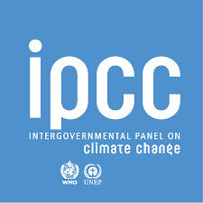 blue square with white lettering: ipcc Intergovernmental panel on climate change